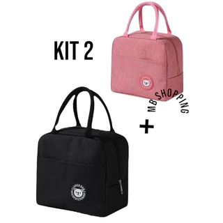 KIT 2 Bolsa Térmica Portátil Marmita Necessaire Lancheira Com Isolamento Térmico Viagem Premium