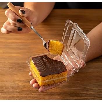 Embalagem Doce Quadrado Para Bolo Brownie Sobremesa Tampa Ar