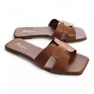 Sandália Feminina Em Couro Legítimo casual rasteira verão JaquesCoutoShoes