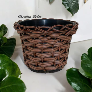 Kit 3 Vasos Violeta Fibra Sintética Para Planta 14X10 Envio já