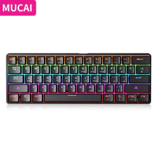 Teclado Mecânico 60% Mucai MKA610, Com Fio, Switch Red Rgb