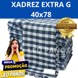 kit 10 pano xadrez grande extra 40x70 limpeza faxina saco duplo fechado