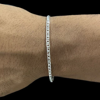 Pulseira Masculino Grumet Dupla 2.5mm Banhado A Prata 925
