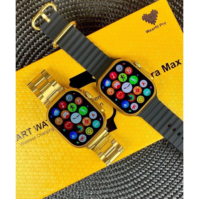 Smartwatch Ultra Gold 24k IOS ANDROID NFC GPS com 2 pulseiras | Shopee ...