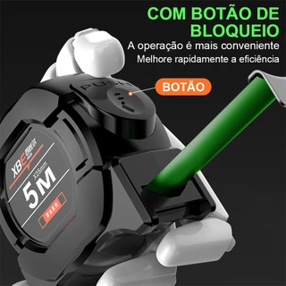 5/7,5/10M Fita métrica borracha profissional fluorescente alta precisão com trava fita métrica aço