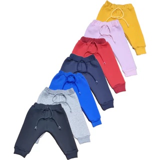 calça de moleton peluciado quentinho para bebê