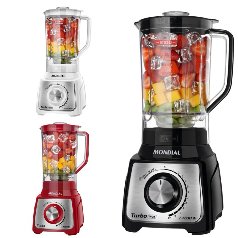 Liquidificador Mondial turbo inox 1200w