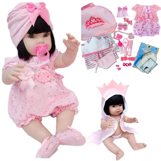 Boneca Bebê Mamãe Reborn 100% Silicone Bolsa + 28 Itens