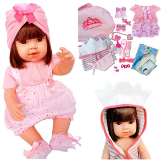 Boneca Bebê Reborn Mamãe Reborn 100% Silicone Bolsa + 28 Itens