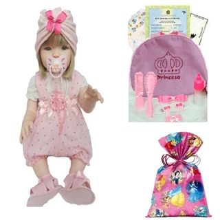 Boneca Bebê Reborn Mamãe Reborn Bolsa + 28 Itens