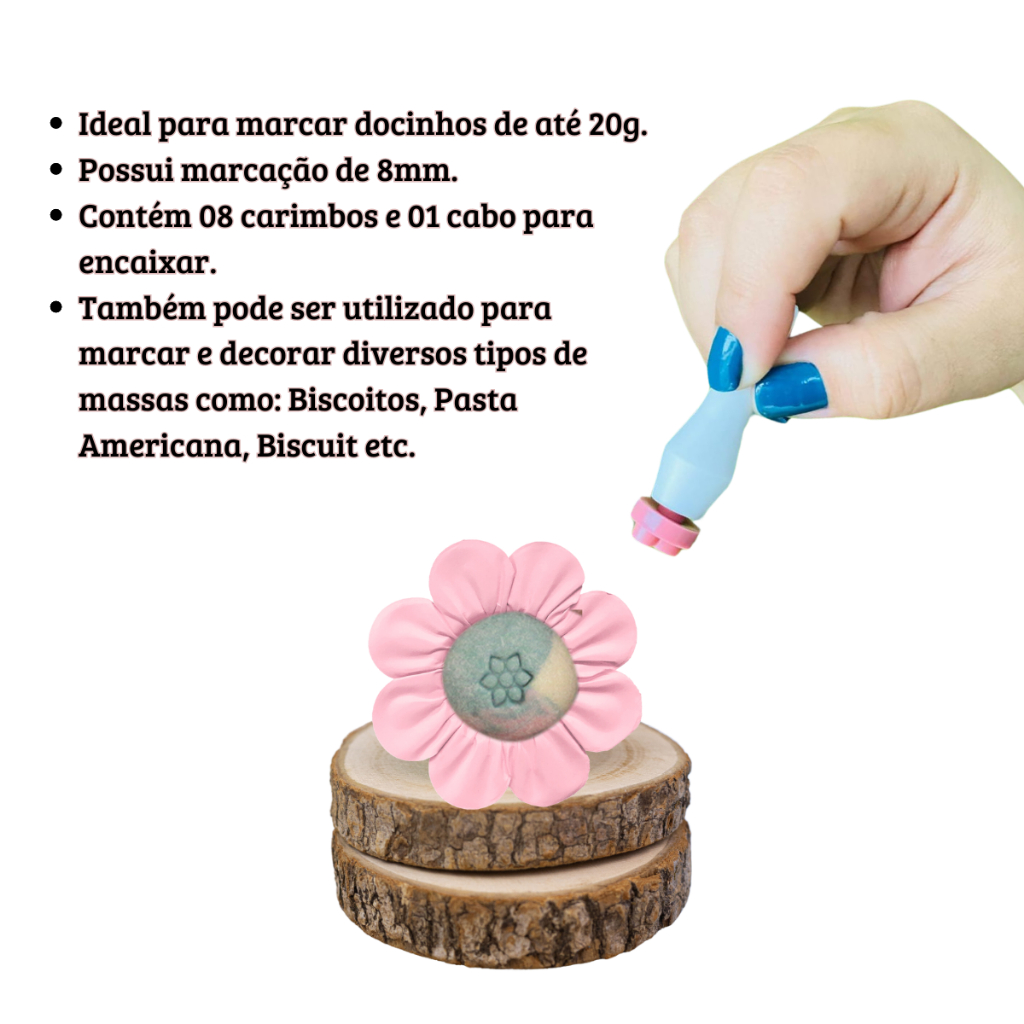 Kit Carimbos Essenciais Para Marcar Carimbar Docinhos Brigadeiros Blue ...