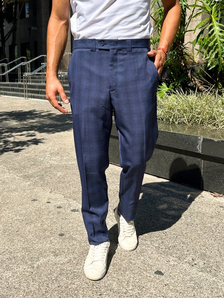 Usar Calça CalÇa Xadrez Azul Masculina Calça Alfaiataria Masculina