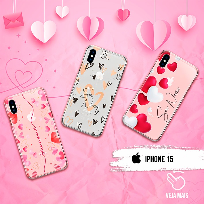 Capa Capinha - iPhone 15 - Corações Apaixonados Personalizados | Shopee ...