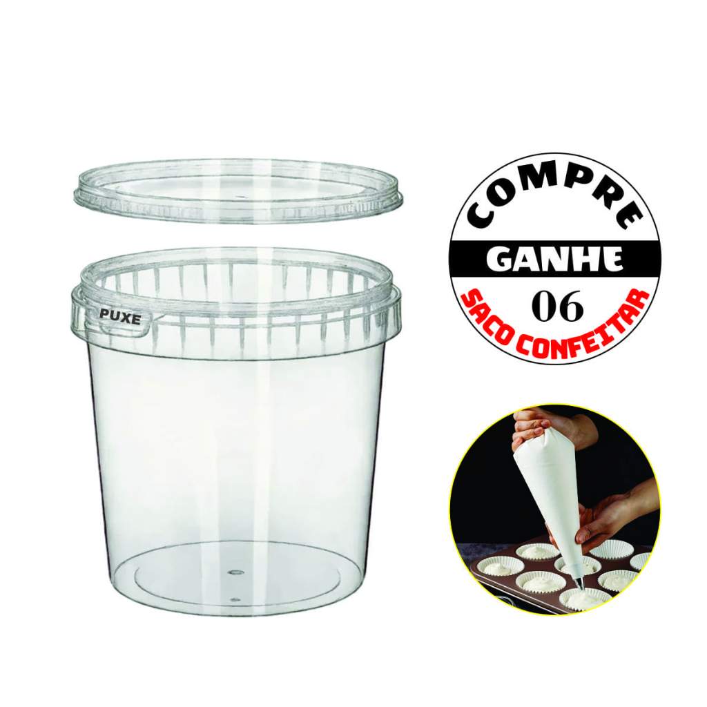 60 Potes Redondo 220ml Lacre Bolo No Pote + Brinde