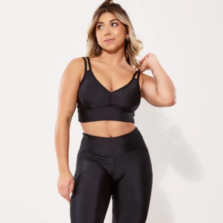 Conjunto Academia Top e Legging Fitness Bolso Feminino Luxo
