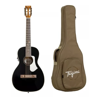 Violão Tagima Parlor 00 Non-cutaway Eq Aço Black Com Bag