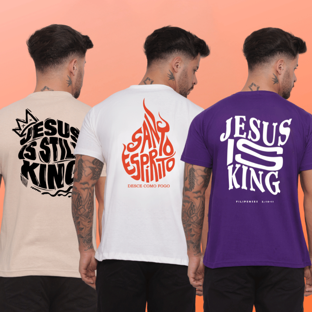 Kit 3 Camiseta Masculina Feminina Roxo Jesus, Streetwear Oversized Cristã