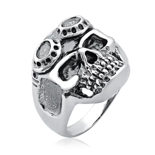 Anel Masculino de Prata 925 Caveira Motoqueiro Envelhecido em Oferta na Shopee