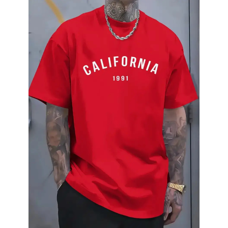 Camiseta Oversized California 1991 Estilosa Camisão Grande Estilosa Dia A Dia Treino Academia
