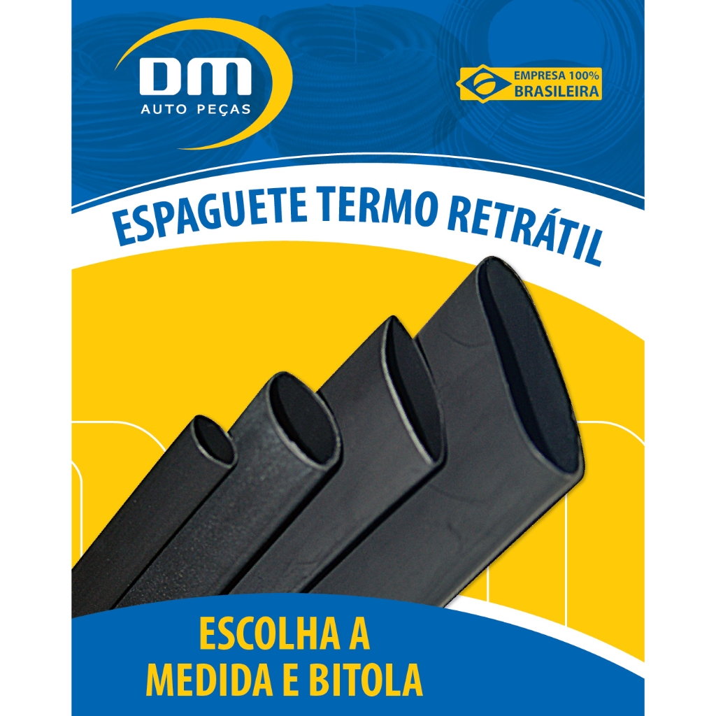 Espaguete Tubo Termo Retrátil Escolha sua Medida 1 Metro