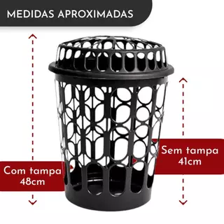 Cesto Telado 30Lts Com Tampa Cesto de Roupas de Tela