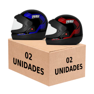 Kit 02 Unidades Capacete Pro Tork Sport Moto 788 Tipo Sanmarino Viseria Cristal Automático Par Casal em Oferta na Shopee