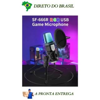 Microfone SF666R 100% original profissional estilo PODCAST USB RGB Condensador Estúdio D Gravação