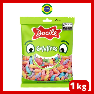 Bala de Goma Gelatina Docile Minhocas Cítricas 1kg