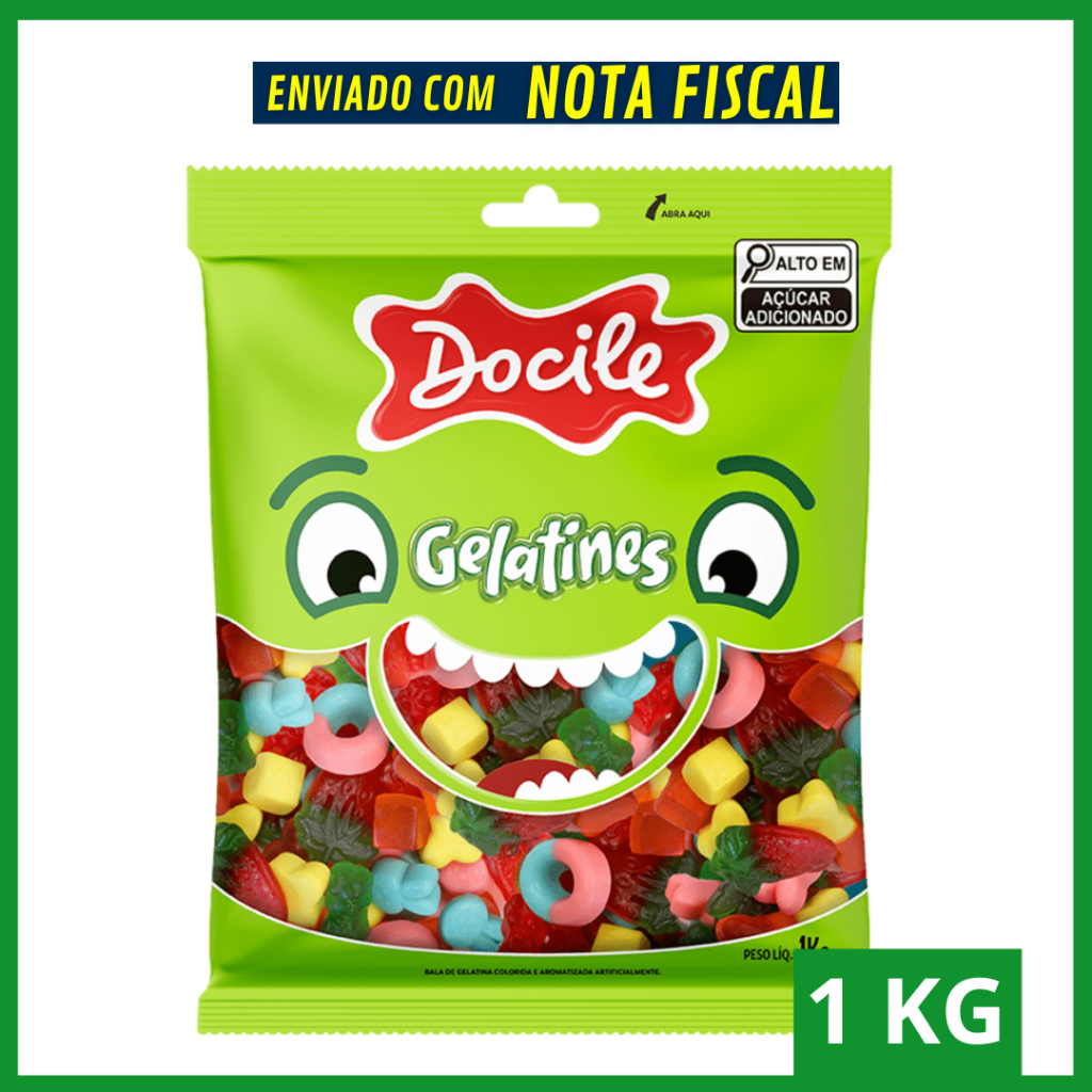 Bala Gelatina Mix Sortidos 1Kg - Docile | Shopee Brasil