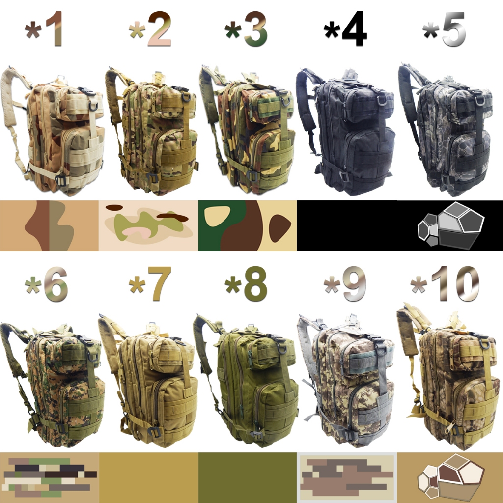 SQ6166 - Mochila Tatica Camping Reforçada Camuflada Escolha A Variação