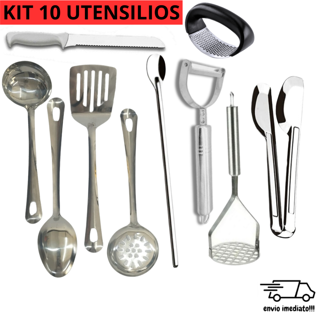 Utensilios De Cozinha Inox Kit Pe As Concha Colher De Arroz