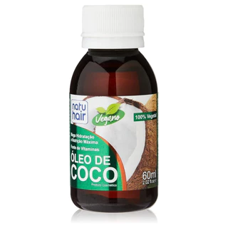 Óleo Capilar de Coco NatuHair 60ml Hidratação Profunda Brilho Maciez Crescimento Umectação Nutrição Redução de Pontas Duplas Proteção Térmica