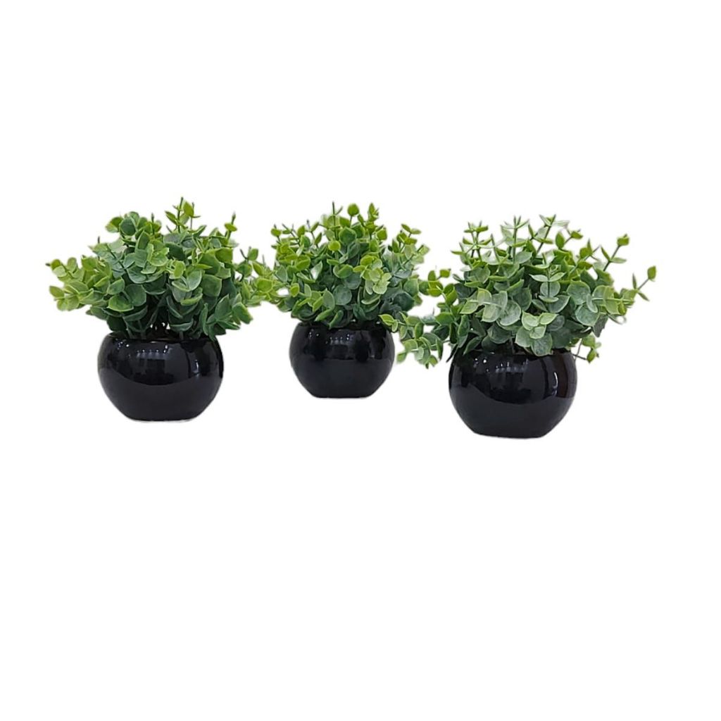 Kit com 3 Arranjos Com Suculentas Cacto Artificiais Enfeites Decorações Home Verdinho Luxo