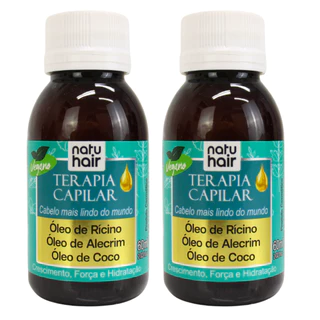 Óleo Terapia Capilar Natuhair 60ml x2 un Crescimento Acelerado Hidratação Nutrição Antifrizz