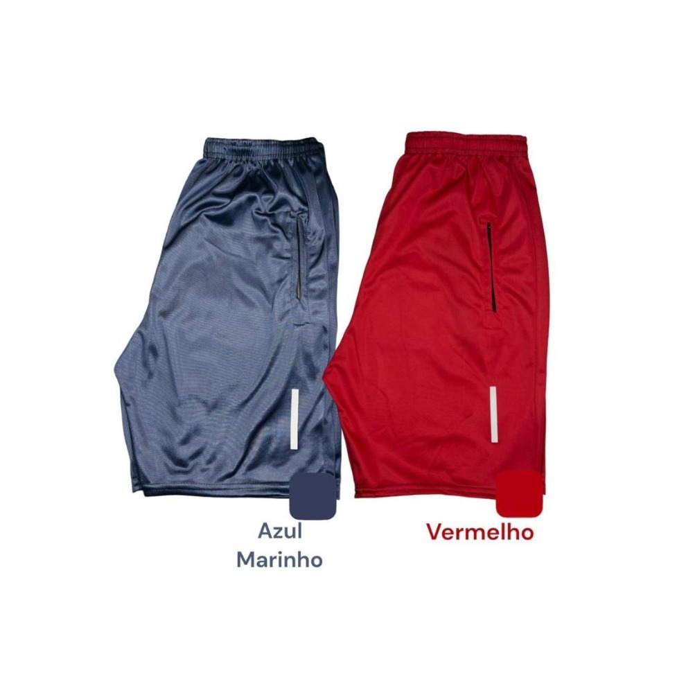 Kit 2 Shorts Bermuda Dry Fit Esportiva Treino Com Ziper no Bolso BLACK FRIDAY