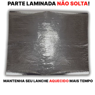 50uni Papel acoplado térmico 30x38 hamburguer lanches aluminio metalizado laminado (50 unidades)