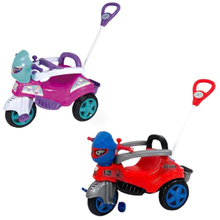 Triciclo Infantil Menina Baby City Maral com Som e Haste de Empurrar