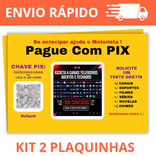 KIT 2 Plaquinhas Pix para Uber: (colocamos sua propaganda nela)