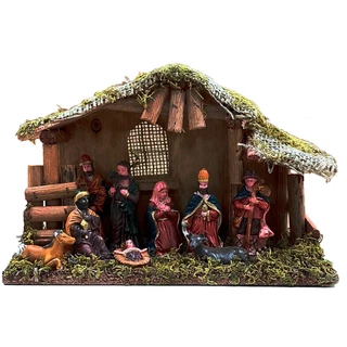 Presépio Natalino Decorativo de Resina e MDF p/ Natal Enfeite Decoração SORTIDO 17x25cm