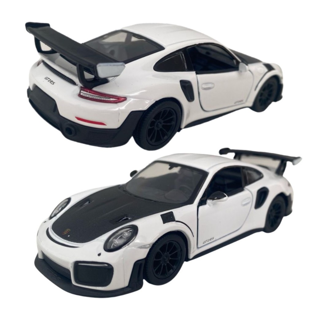 Miniatura Carrinho Coleção Porsche 911 GT2 Rs Branca
