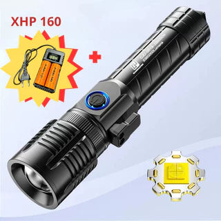 Lanterna XH P160 Lampada Led C/Corta Fio E Quebra Vidro Multifuncional+Vem com um carregador de bateria e duas baterias 26650
