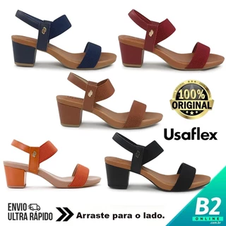 Sandália Usaflex Com Elástico Feminino Casual Confort Original com Garantia e Nota Fiscal