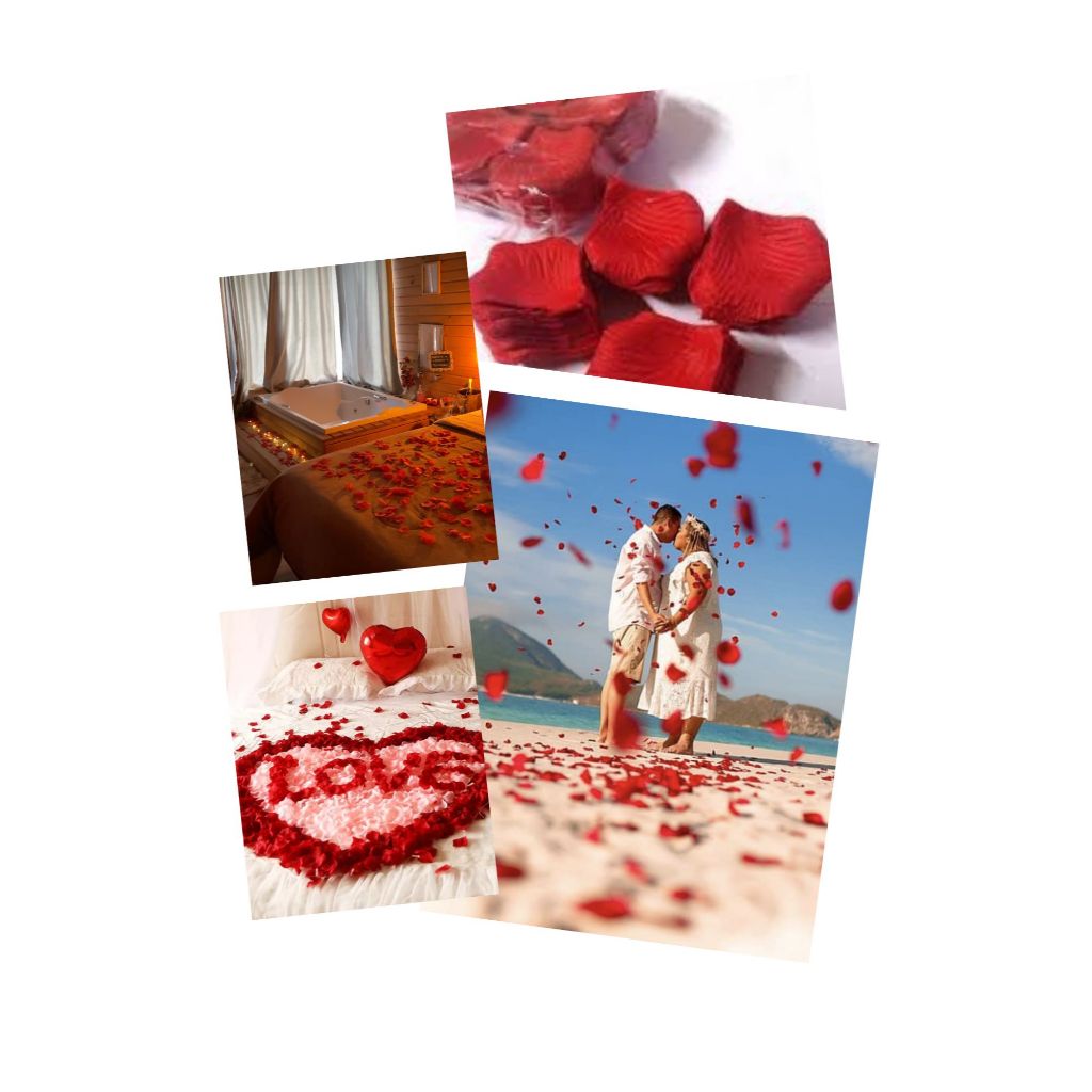 Kit Pétalas De Rosas Artificiais na Cor Vermelho Festa Casamento Noivado Pagem