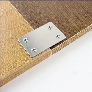 placa de junção reta em aço inox reforçado resistente 6 cm x 3.8 cm