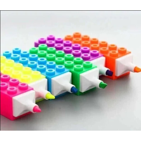 KIT com 6 Mini Marca Texto Lego para Montar e Colorir | Shopee Brasil