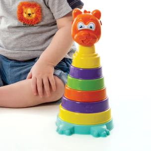 Brinquedo EducativoEmpilhar Amigo Urso 7 Peças 23cm Desenvolvimento Coordenação Motora QUEEN SHOP
