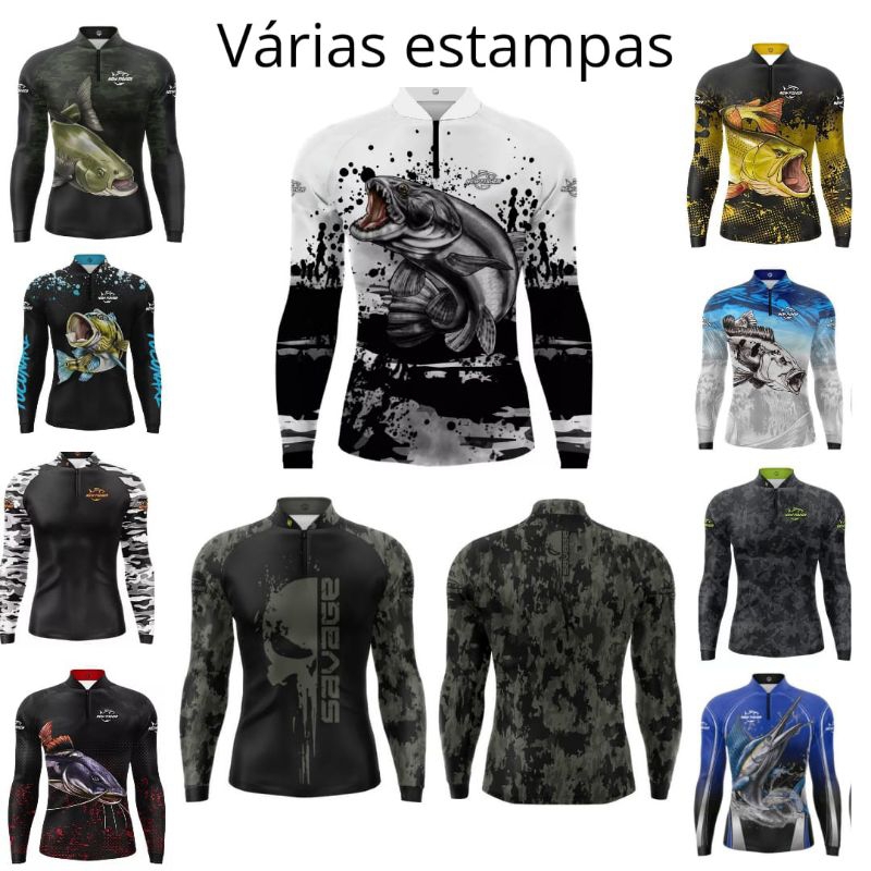 camisas com proteção solar de pesca
