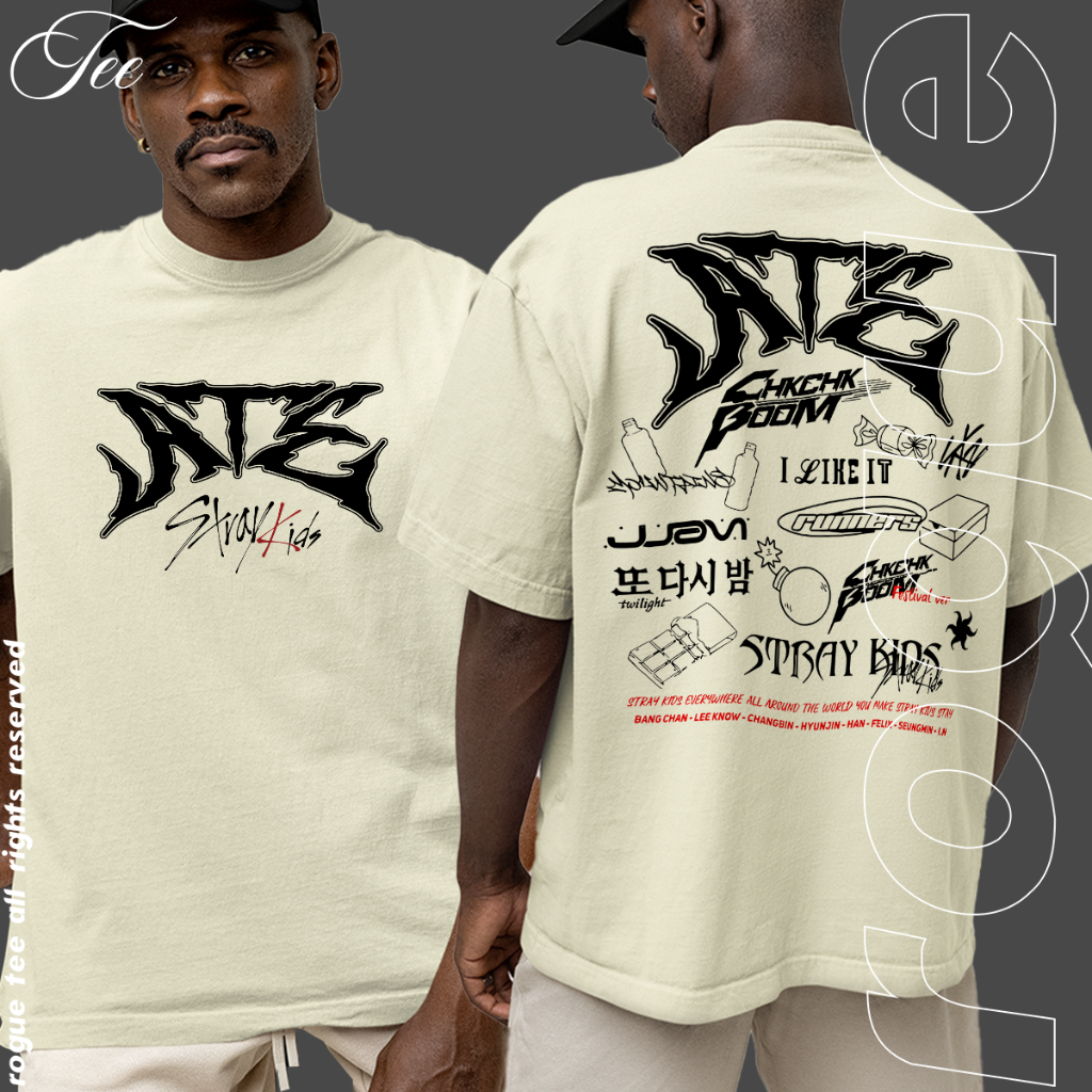 Camiseta Basica e OVERSIZED Ate Stray Kids Chk Chk Boom Album