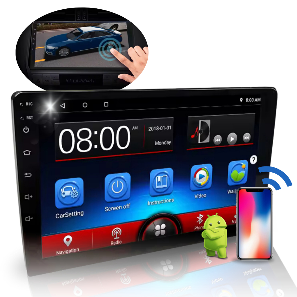 Central Multimídia 9 Polegadas Android Bluetooth Carplay Octa Core Qled ...