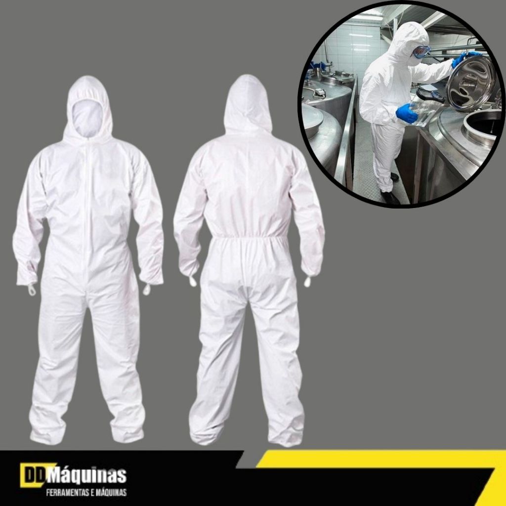 Macacão de Segurança Impermeável Para Pintura e Riscos Químicos - Teknoluvas
